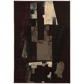 Linon Masters Museum Black & Burgundy Indoor Area Rug