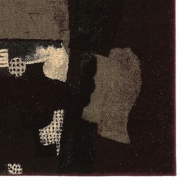 Linon Masters Museum Black & Burgundy Indoor Area Rug