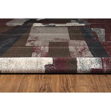 Linon Masters Museum Black & Burgundy Indoor Area Rug