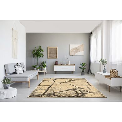 Linon Masters Dial Cream & Taupe Indoor Area Rug