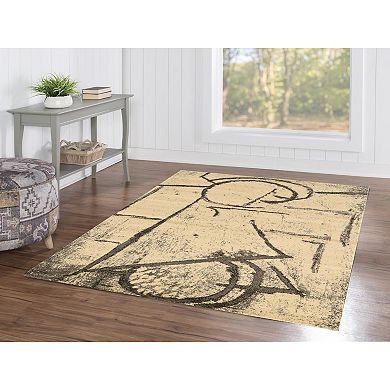 Linon Masters Dial Cream & Taupe Indoor Area Rug