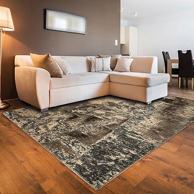 Linon Masters Man Grey & Taupe Indoor Area Rug