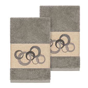 Linum Home Textiles Turkish Cotton Annabelle Embellished Hand Towel Set