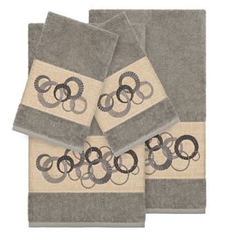 Linum Home Textiles Turkish Cotton Annabelle 4 pc Embellished Towel Set