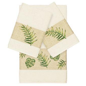 Linum Home Textiles Turkish Cotton Zoe 3 pc Embellished Hand & Bath Towel Set