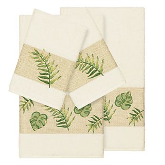 Linum Home Textiles Turkish Cotton Zoe 4 pc Embellished Towel Set