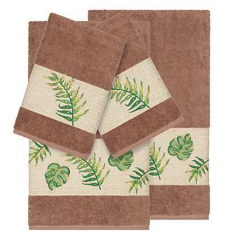 Linum Home Textiles Turkish Cotton Zoe 4 pc Embellished Towel Set