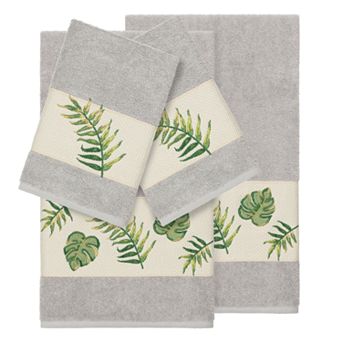 Linum Home Textiles Turkish Cotton Zoe 4 pc Embellished Towel Set