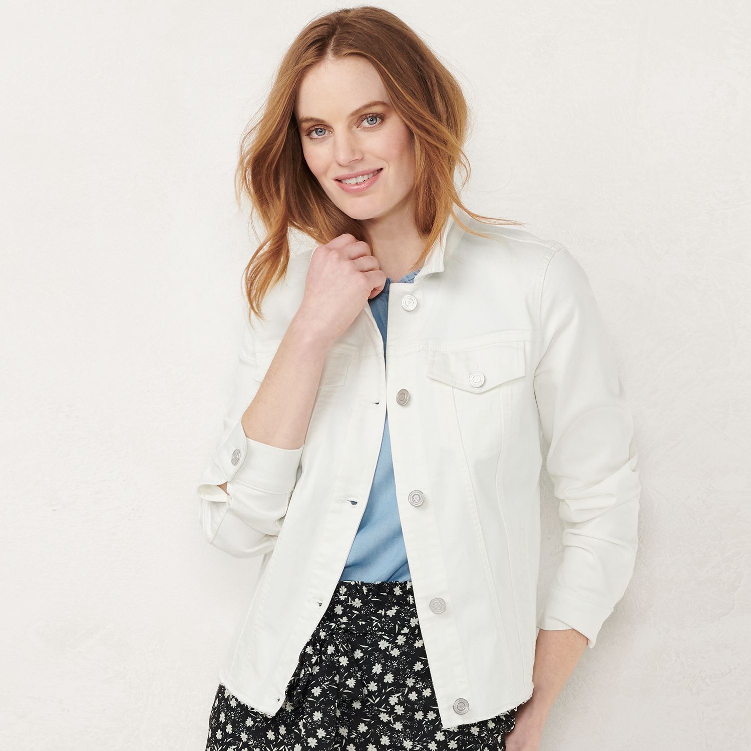 white jean jacket kohls