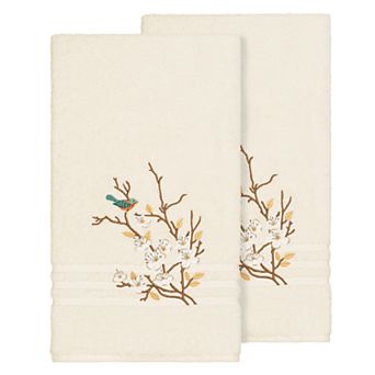 Linum Home Textiles Turkish Cotton Spring Time Embellished Bath Towel Set