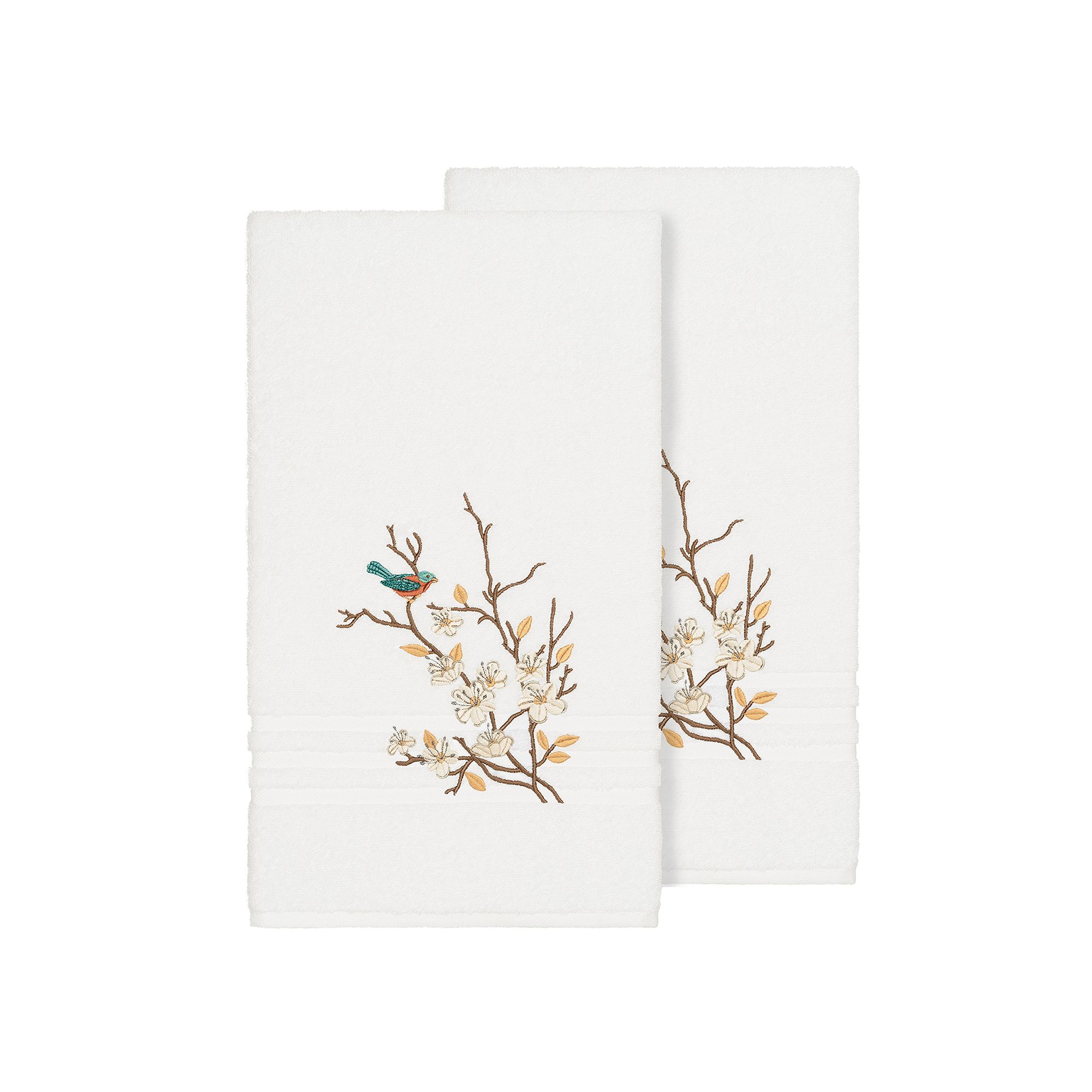Linum Home Textiles Turkish Cotton Spring Time Embellished Bath Towel Set, 