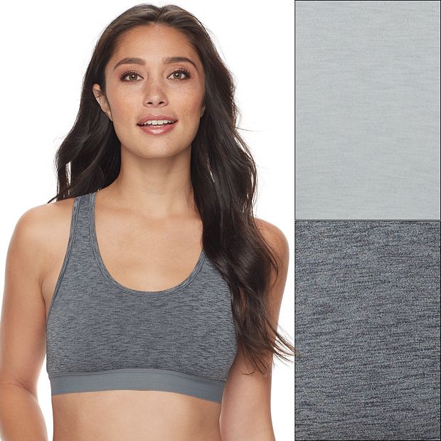Fruit of the Loom Women's Medium Impact Sports Bras Supports Without  Padding, Black Hue/Black Hue at  Women's Clothing store