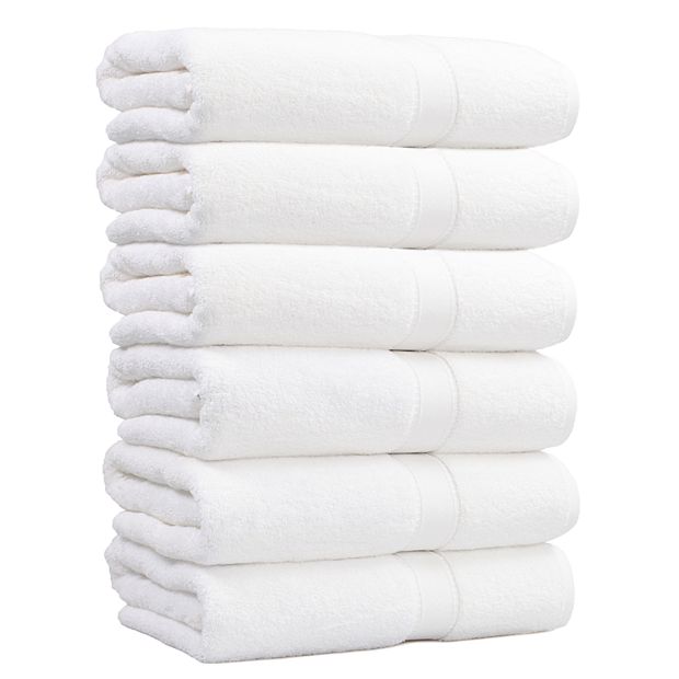 6pc Turkish Bath Towel Set White