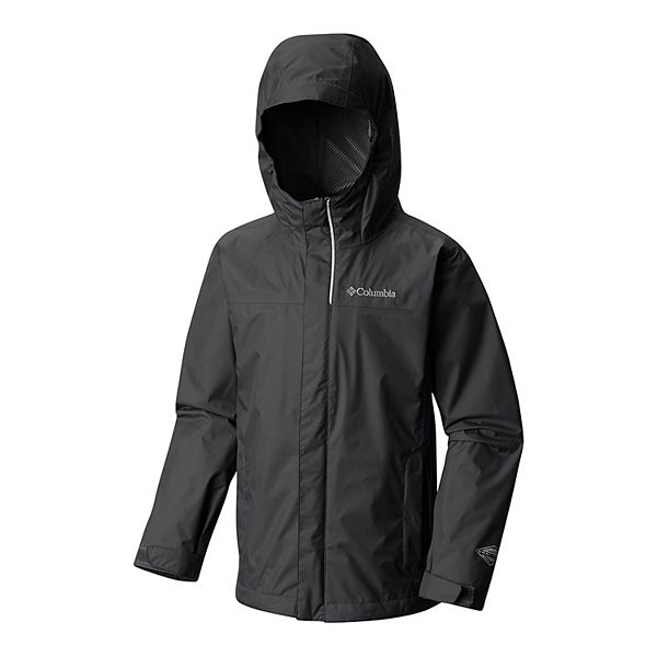 Black Waterproof and Breathable Columbia Boys Big Watertight Jacket Large 