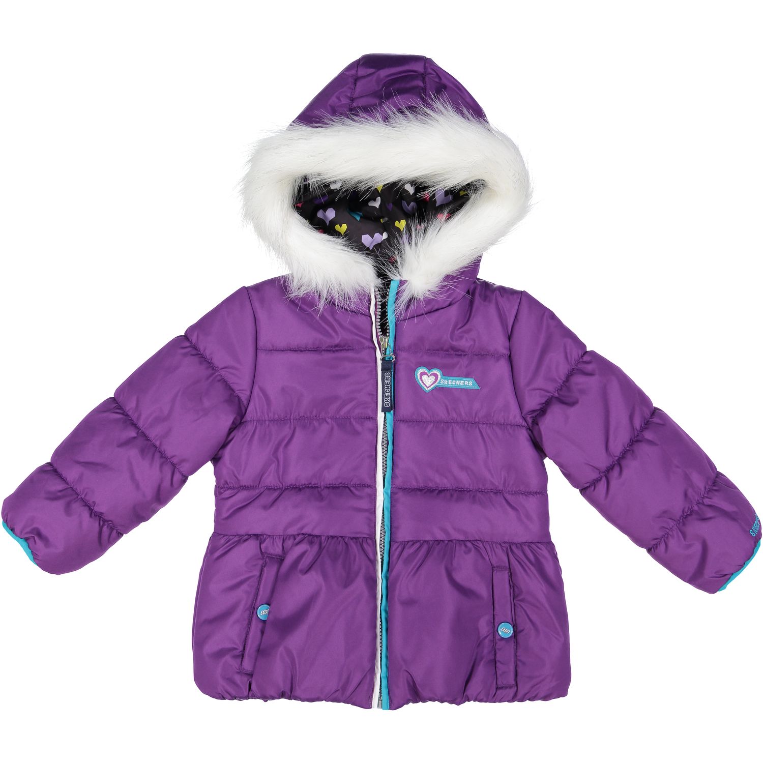 girls purple puffer coat