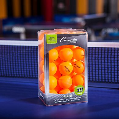 Champion Sports 3 Star Tournament Table Tennis Ball Set - Orange