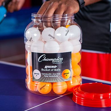Champion Sports Bucket of 60 Count 1 Star Table Tennis Balls