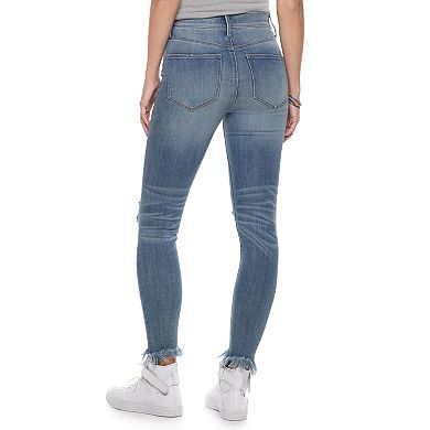 Juniors' Mudd® High-Waisted Frayed Ankle Jeggings