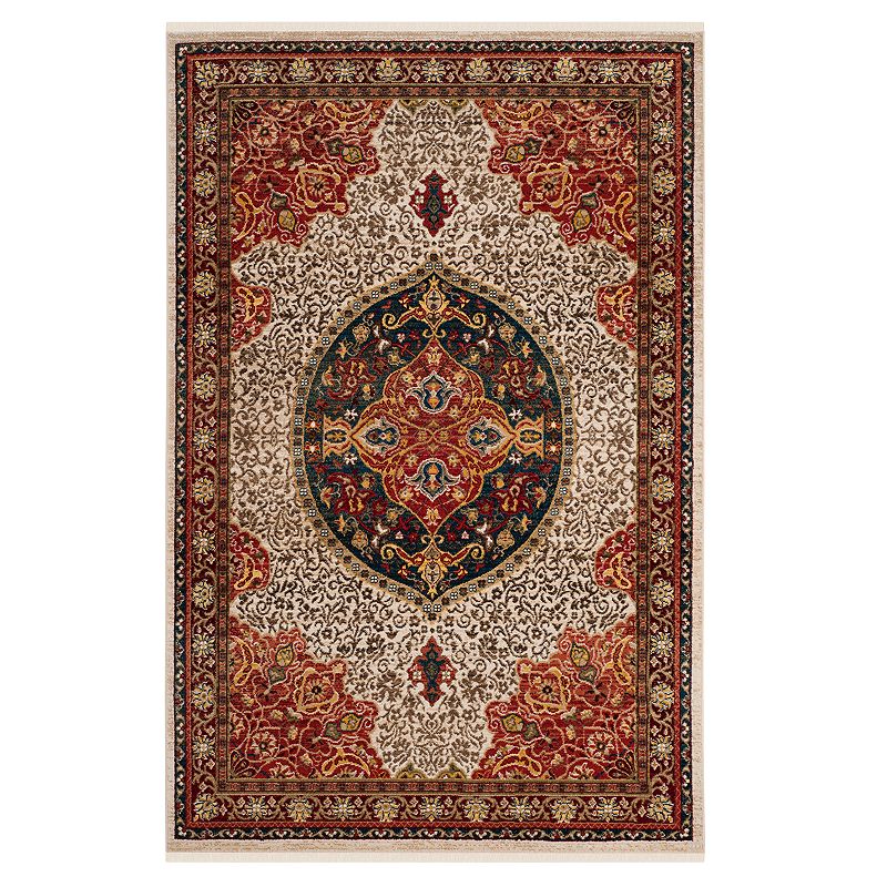 Safavieh Kashan Emma Scroll Framed Rug, Red, 8X10 Ft