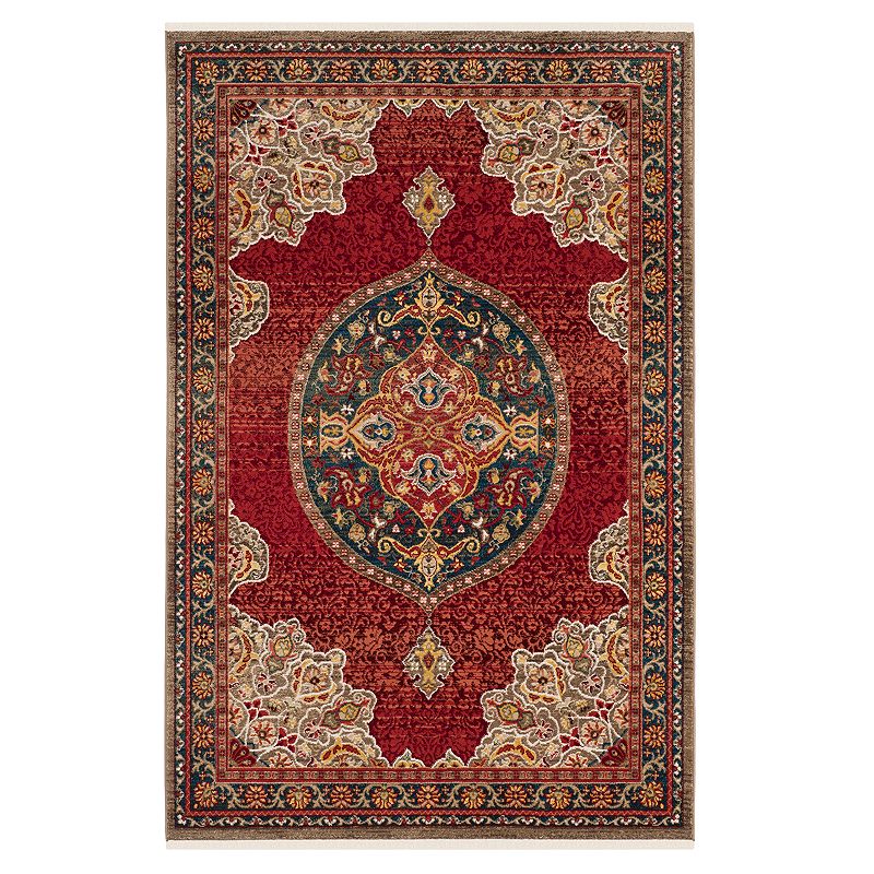 31002934 Safavieh Kashan Emma Scroll Framed Rug, Red, 3X5 F sku 31002934