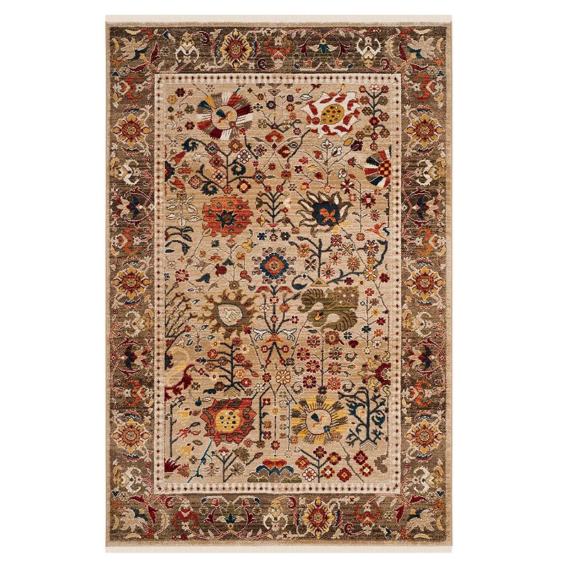 Safavieh Kashan Jenn Floral Framed Rug, Beig/Green, 5X7.5 Ft