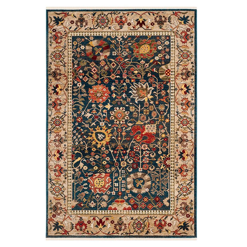 Safavieh Kashan Jenn Floral Framed Rug, Blue, 5X7.5 Ft