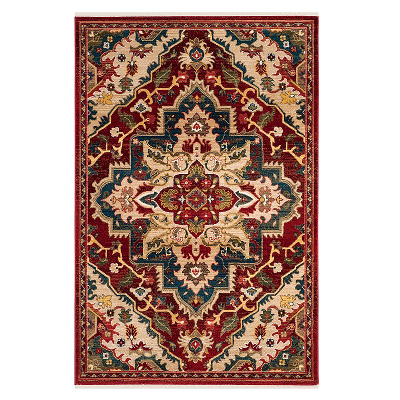 Safavieh Kashan Tiffany Medallion Framed Rug, Red, 5X7.5 Ft