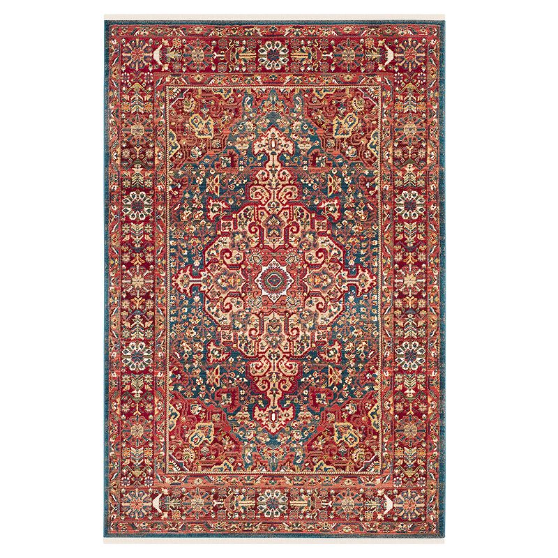 Safavieh Kashan Marcella Floral Framed Rug, Blue, 5X7.5 Ft