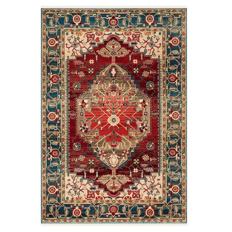 Safavieh Kashan Kaitlyn Medallion Framed Rug, Blue, 5X7.5 Ft