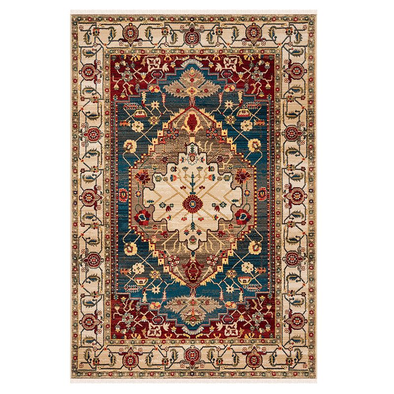 Safavieh Kashan Kaitlyn Medallion Framed Rug, Blue, 5X7.5 Ft