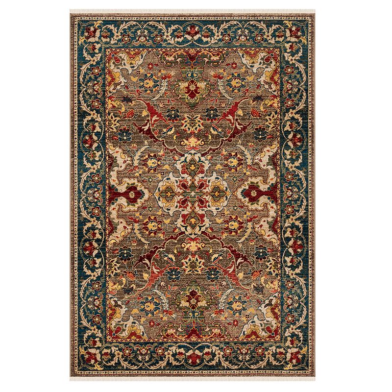 Safavieh Kashan Lauren Floral Framed Rug, Brown, 5X7.5 Ft