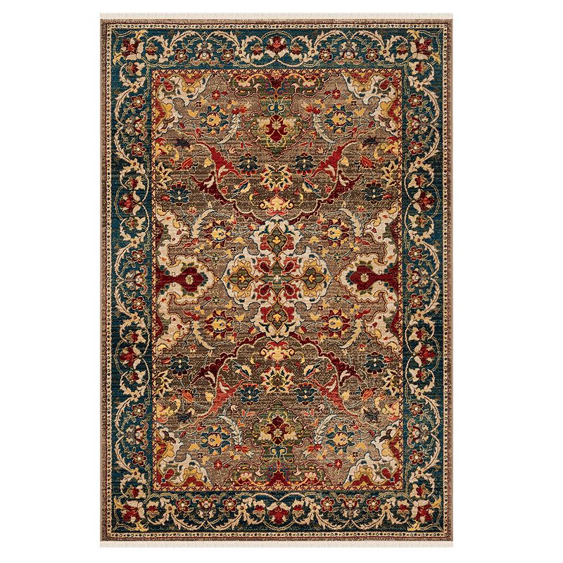 Safavieh Kashan Lauren Floral Framed Rug, Brown, 5X7.5 Ft