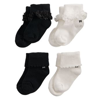 Baby & Toddler Jumping Beans® 4-Pack Turn Cuff Ankle Socks