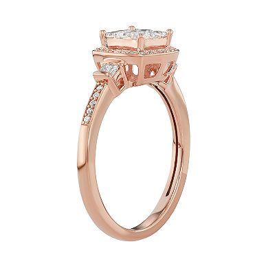 Lovemark 10k Rose Gold 1/2 Carat T.W. Diamond Halo Engagement Ring