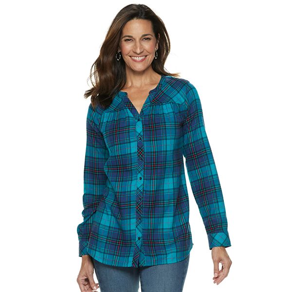 Women's Croft & Barrow® Plaid Flannel Shirt