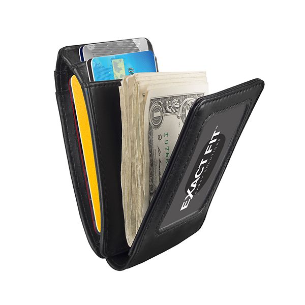 Men's Exact Fit RFIDBlocking Stretch Slim FrontPocket Wallet With