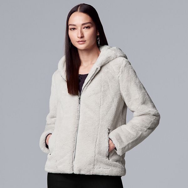 Women's Simply Vera Vera Wang Faux-Fur Hooded Jacket