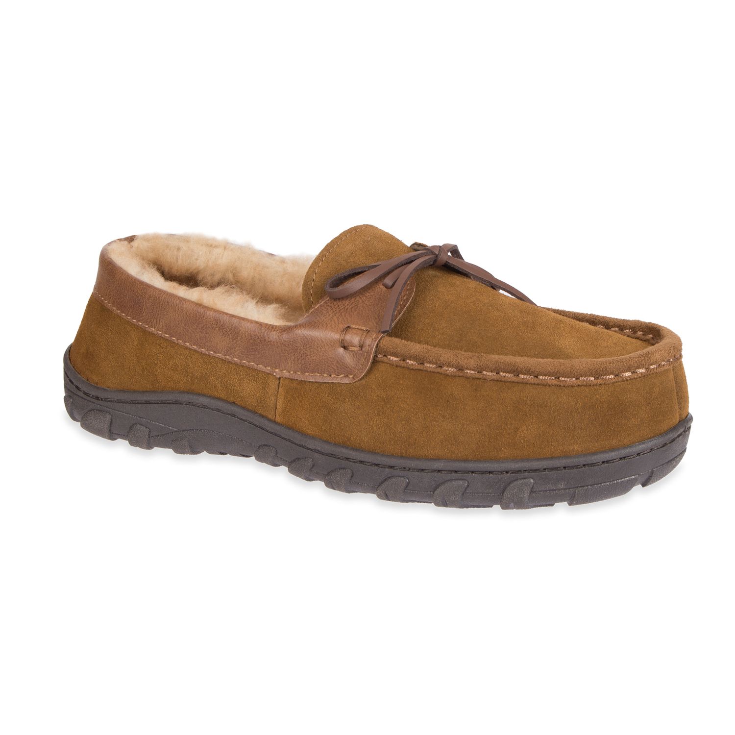 Chaps Suede \u0026 Memory Foam Moccasin Slippers