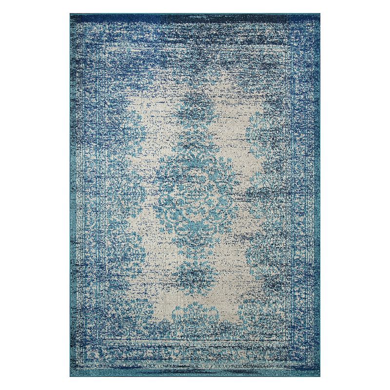 nuLOOM Vintage Moriah Distressed Rug, Blue, 5X7.5 Ft