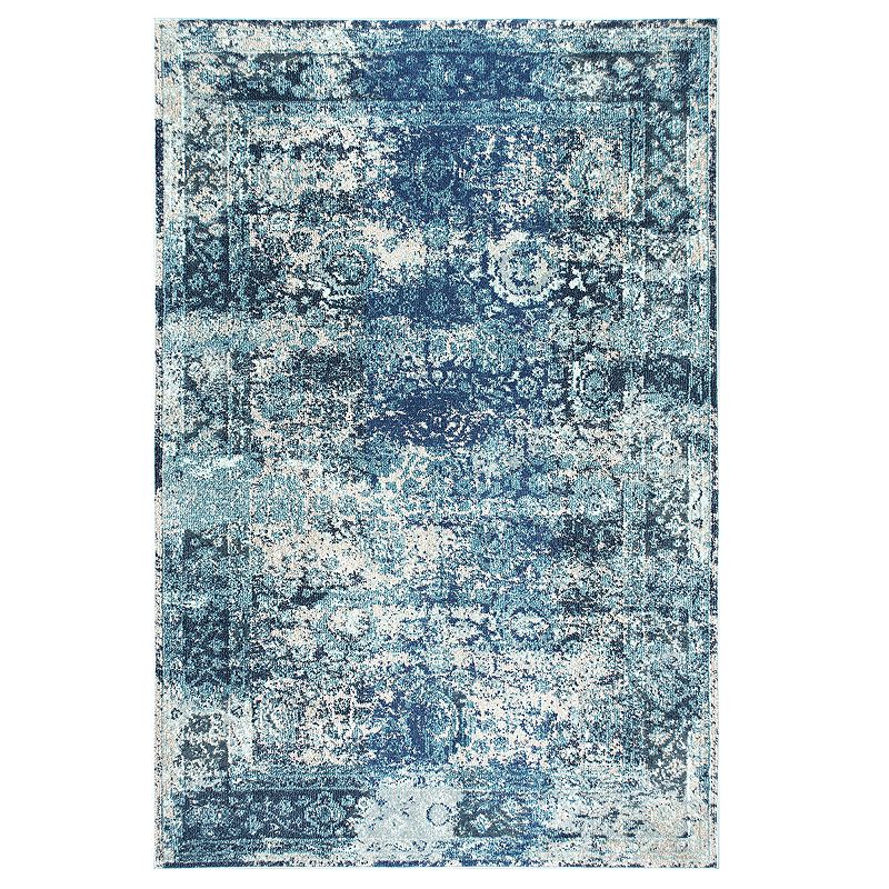 nuLOOM Vintage Shuler Distressed Rug, Med Blue, 8X11 Ft