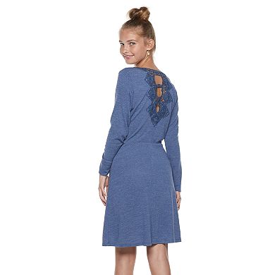 Juniors' Candie's® Lace-Back Wrap Dress