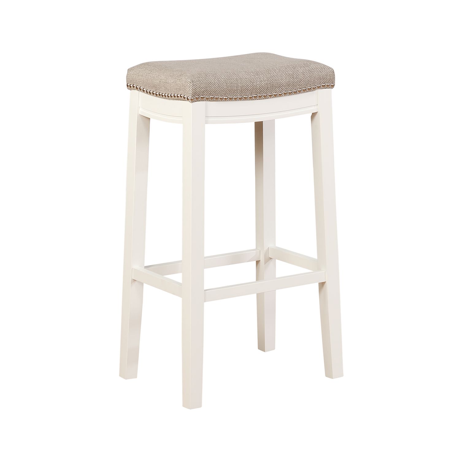 Linon Allure Stain Resistant Nailhead Bar Stool