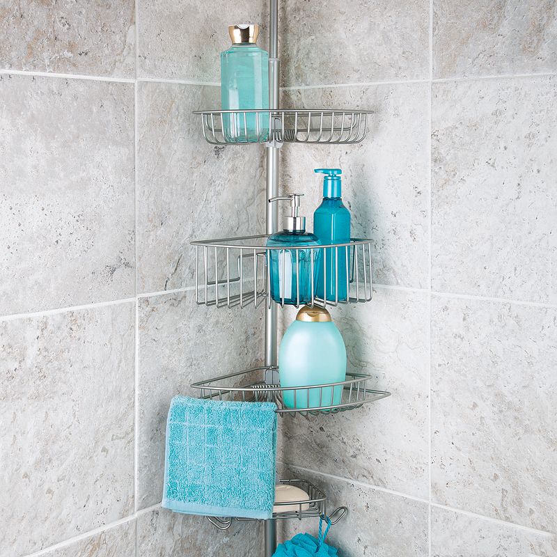 Richards Homewares Lakeview E-Satin 4 Tier Tension Shower Caddy