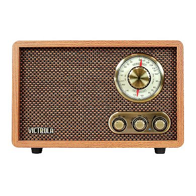 Victrola Willow Retro Wood Bluetooth FM/AM Radio with Rotary Dial