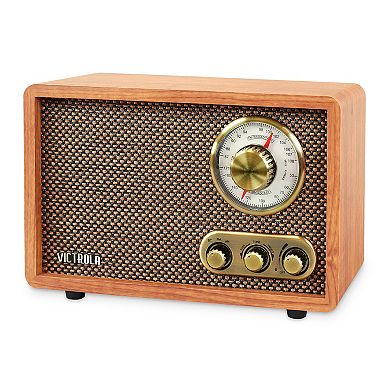 Victrola Willow Retro Wood Bluetooth FM/AM Radio with Rotary Dial