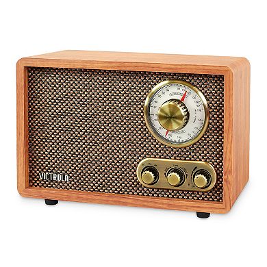 Victrola Retro Wood Bluetooth FM/AM Radio with Rotary Dial