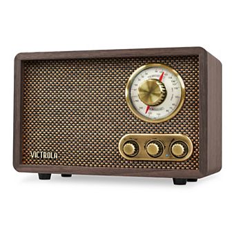 Victrola Willow Retro Wood Bluetooth FM/AM Radio with Rotary Dial