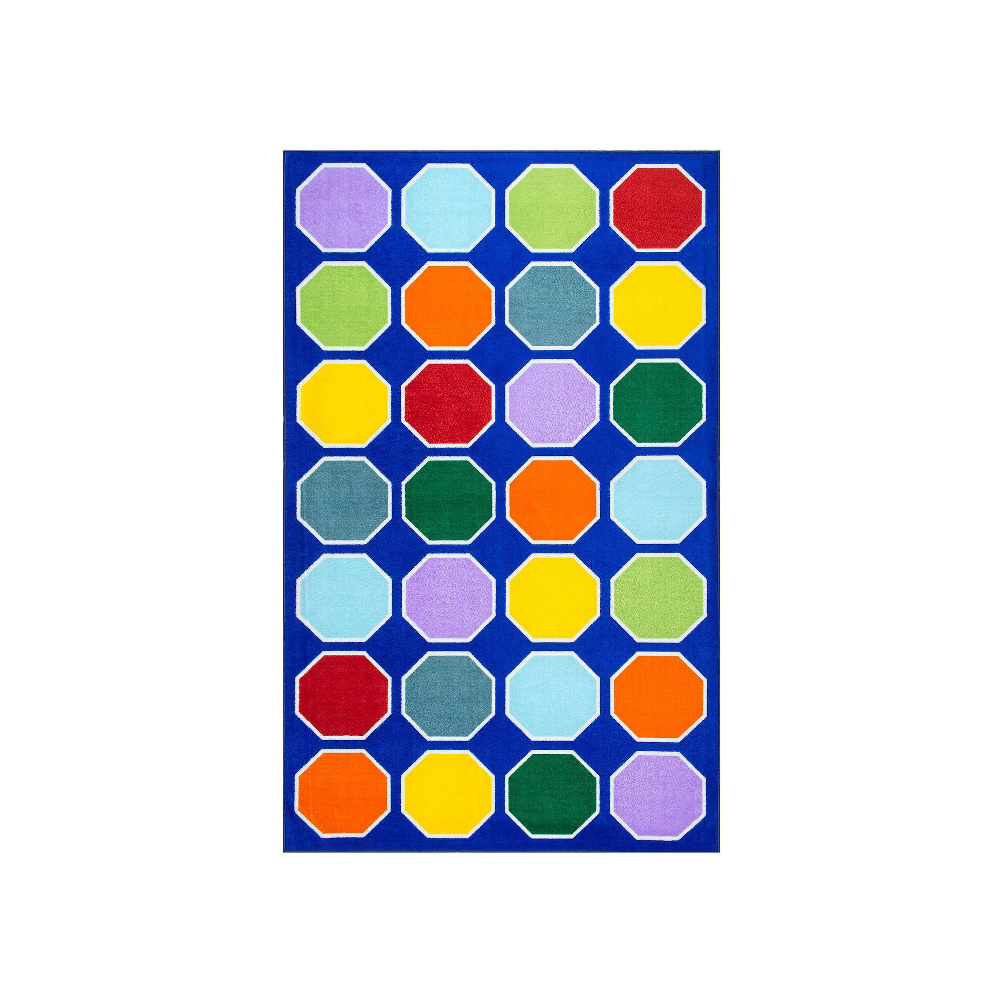 nuLOOM Kecia Colorful Octagons Rug, Blue
