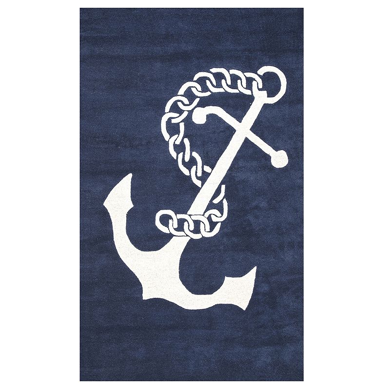 nuLOOM Set Sail Anchor Rug, Blue, 7.5X9.5 Ft