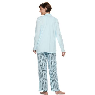 Women's Croft & Barrow® 3-piece Cardigan, Tank & Pants Pajama Set